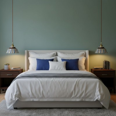 Hussein Vintage Hand-painted Ceramic Pendant Light