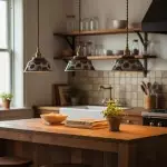 Hussein Vintage Hand-painted Ceramic Pendant Light