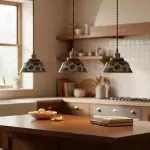 Hussein Vintage Hand-painted Ceramic Pendant Light