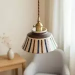 Hussein Vintage Hand-painted Ceramic Pendant Light