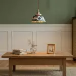 Hussein Vintage Hand-painted Ceramic Pendant Light