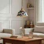 Hussein Vintage Hand-painted Ceramic Pendant Light