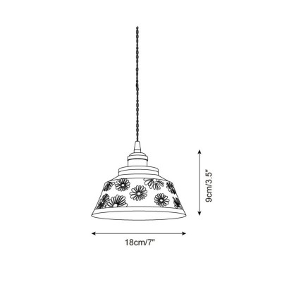 Hussein Vintage Hand-painted Ceramic Pendant Light