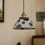 Hussein Vintage Hand-painted Ceramic Pendant Light