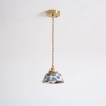 Hussein Vintage Hand-painted Ceramic Pendant Light