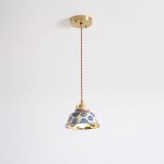 Hussein Vintage Hand-painted Ceramic Pendant Light