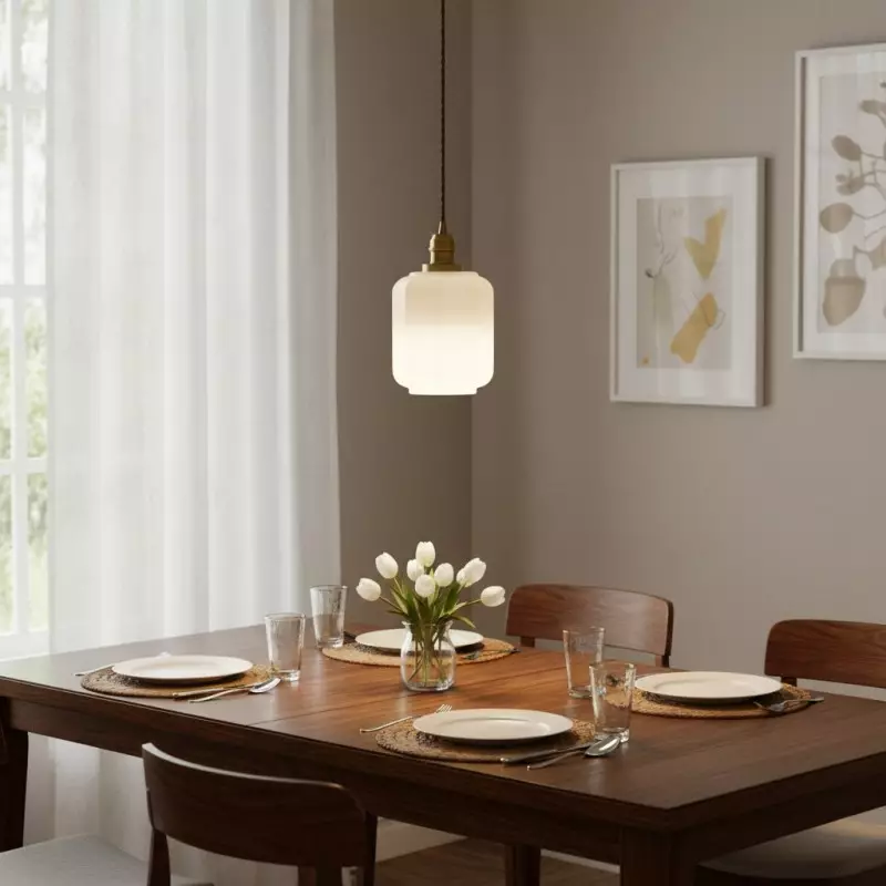 Balthazar Japanese Lantern - Shaped White Glass Pendant Light