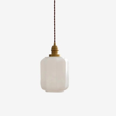 Balthazar Japanese Lantern - Shaped White Glass Pendant Light