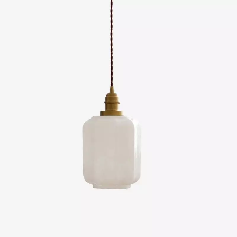 Balthazar Japanese Lantern - Shaped White Glass Pendant Light