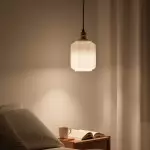 Balthazar Japanese Lantern - Shaped White Glass Pendant Light