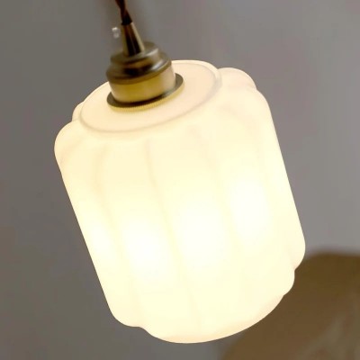 Balthazar Japanese Lantern - Shaped White Glass Pendant Light