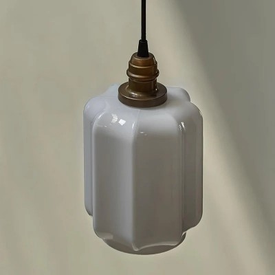 Balthazar Japanese Lantern - Shaped White Glass Pendant Light