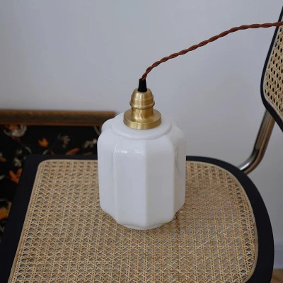 Balthazar Japanese Lantern - Shaped White Glass Pendant Light