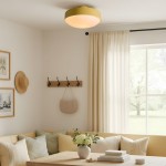 Eulogia Modern Vibrant Yellow Iron Ceiling Light