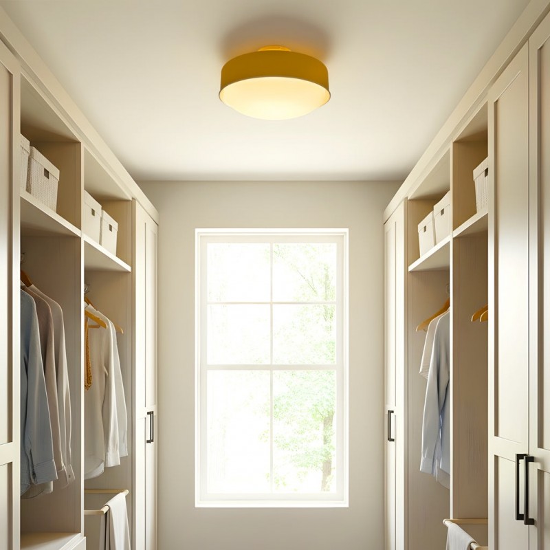 Eulogia Modern Vibrant Yellow Iron Ceiling Light