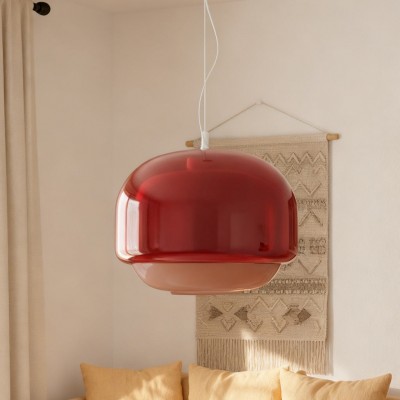 Vexlynn Scandinavian Round Dual-Layer Tinted Glass Pendant Light