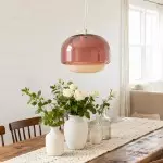 Vexlynn Scandinavian Round Dual-Layer Tinted Glass Pendant Light