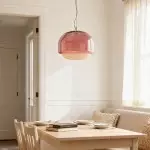 Vexlynn Scandinavian Round Dual-Layer Tinted Glass Pendant Light