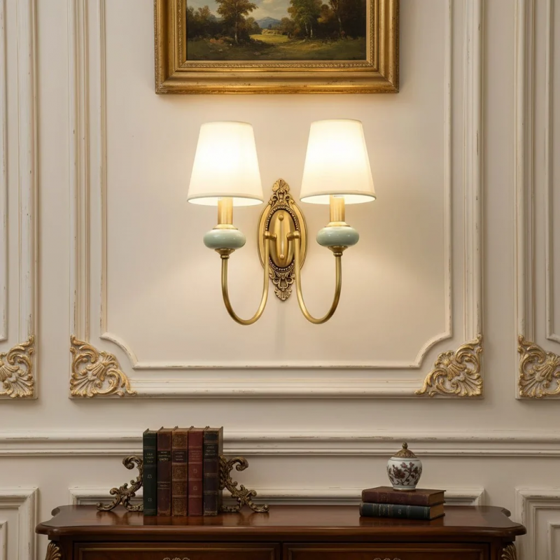 Osman Vintage Fabric Linen Wall Sconce