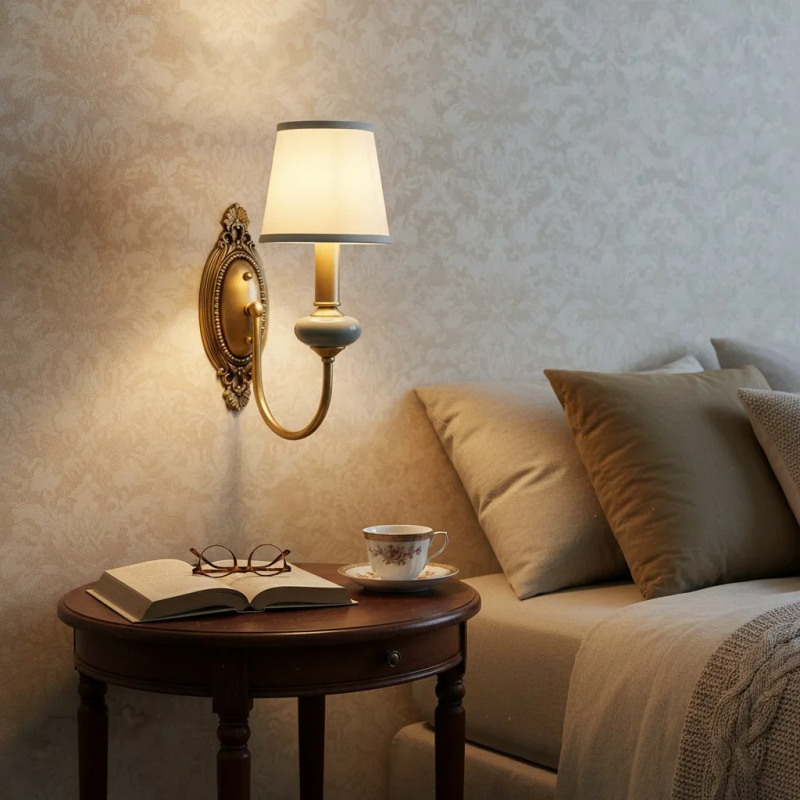 Osman Vintage Fabric Linen Wall Sconce