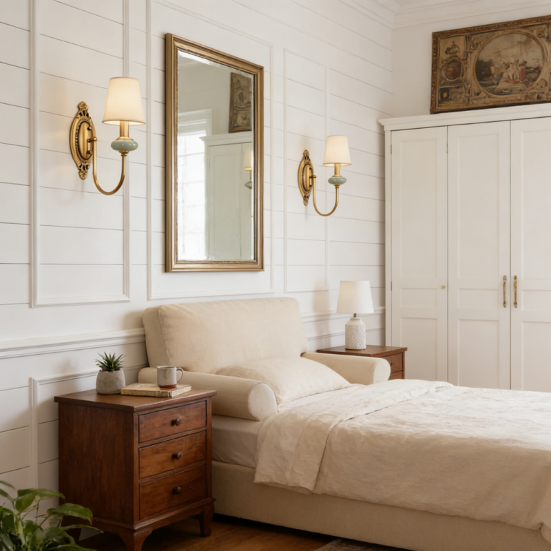 Osman Vintage Fabric Linen Wall Sconce