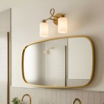 Drusilla Mid Century Modern Aged Brass Looped Arm Vanity Light