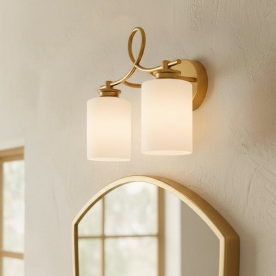 Drusilla Mid Century Modern Aged Brass Looped Arm Vanity Light