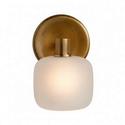 Fidelia Farmhouse Brass Cylinder Glass Wall Sconce