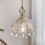Calanthia Vintage Luxury Gold Crystal Glass Pendant Light