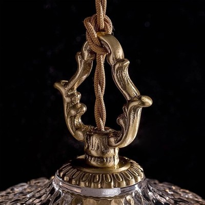 Calanthia Vintage Luxury Gold Crystal Glass Pendant Light