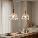 Calanthia Vintage Luxury Gold Crystal Glass Pendant Light