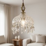 Calanthia Vintage Luxury Gold Crystal Glass Pendant Light