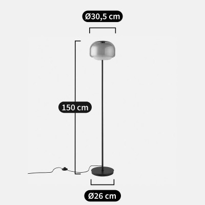 Eulalie Modern Artistic Round Glass Floor Lamp
