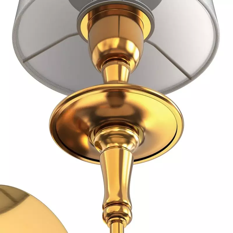 Callan Natural Curved Arm Fabric Gold Wall Sconce