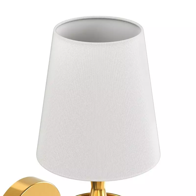 Callan Natural Curved Arm Fabric Gold Wall Sconce