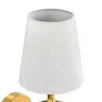 Callan Natural Curved Arm Fabric Gold Wall Sconce