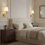 Callan Natural Curved Arm Fabric Gold Wall Sconce