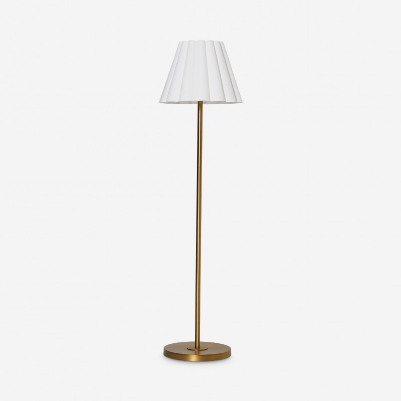 Eadweard Modern Cone White Linen Floor Lamp