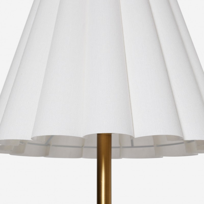 Eadweard Modern Cone White Linen Floor Lamp