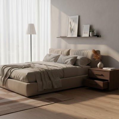 Eadweard Modern Cone White Linen Floor Lamp