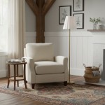 Eadweard Modern Cone White Linen Floor Lamp