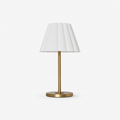 Jovita Contemporary Cone White Linen Table Lamp