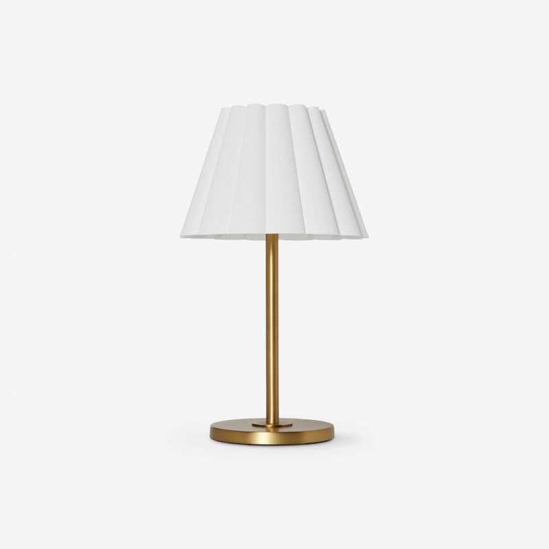 Jovita Contemporary Cone White Linen Table Lamp