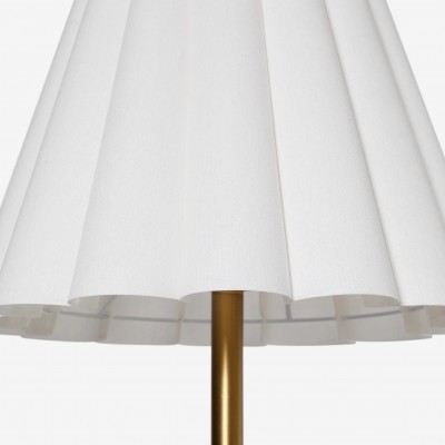 Jovita Contemporary Cone White Linen Table Lamp
