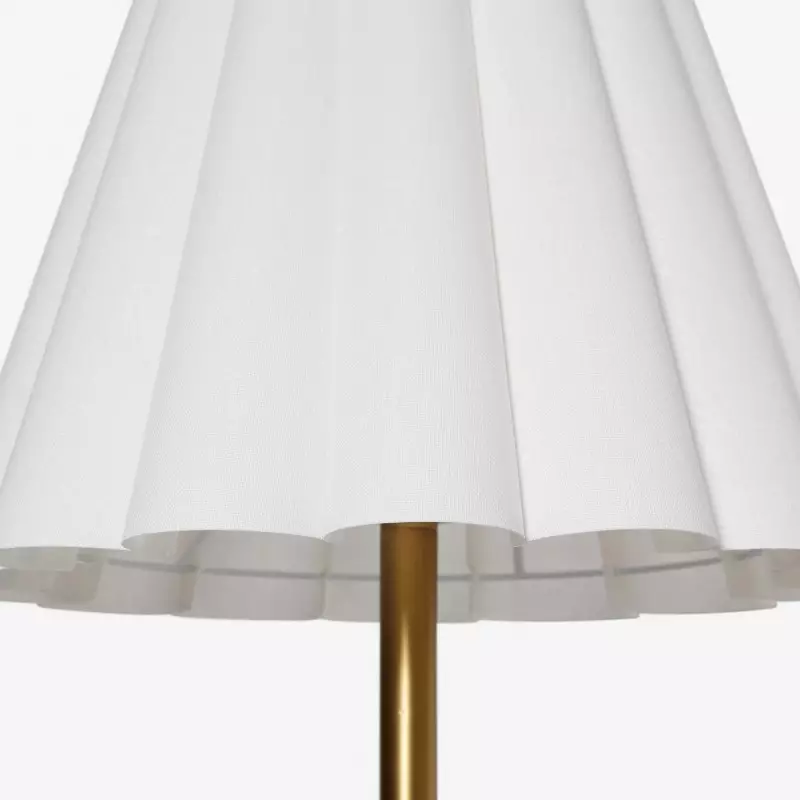 Jovita Contemporary Cone White Linen Table Lamp