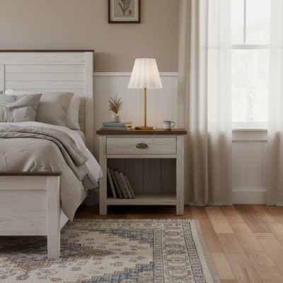 Jovita Contemporary Cone White Linen Table Lamp