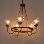 Bex Modern 5-Light Globe Glass Shade Wagon Wheel Chandelier