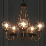 Bex Modern 5-Light Globe Glass Shade Wagon Wheel Chandelier