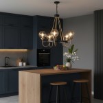 Bex Modern 5-Light Globe Glass Shade Wagon Wheel Chandelier