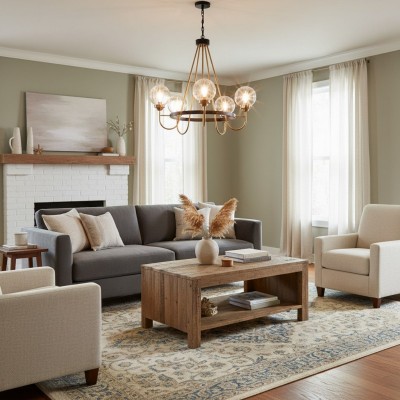 Bex Modern 5-Light Globe Glass Shade Wagon Wheel Chandelier